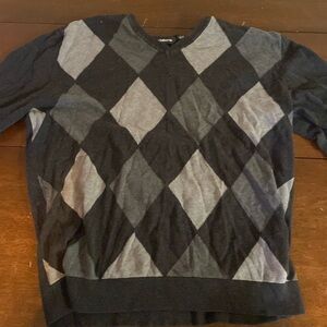 Claiborne v neck black and grey Sweater Xl